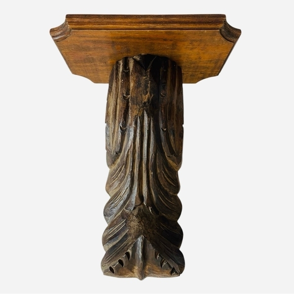 Vintage Set of 2 Drapery Sconce Pair of Rustic Brown Candle Holders Wall Decor - Picture 3 of 6